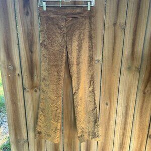 YOANA BARASCHI y2k  Brown Stretch VELVETEEN Lowrise  GLAM ROCK PANTS 6